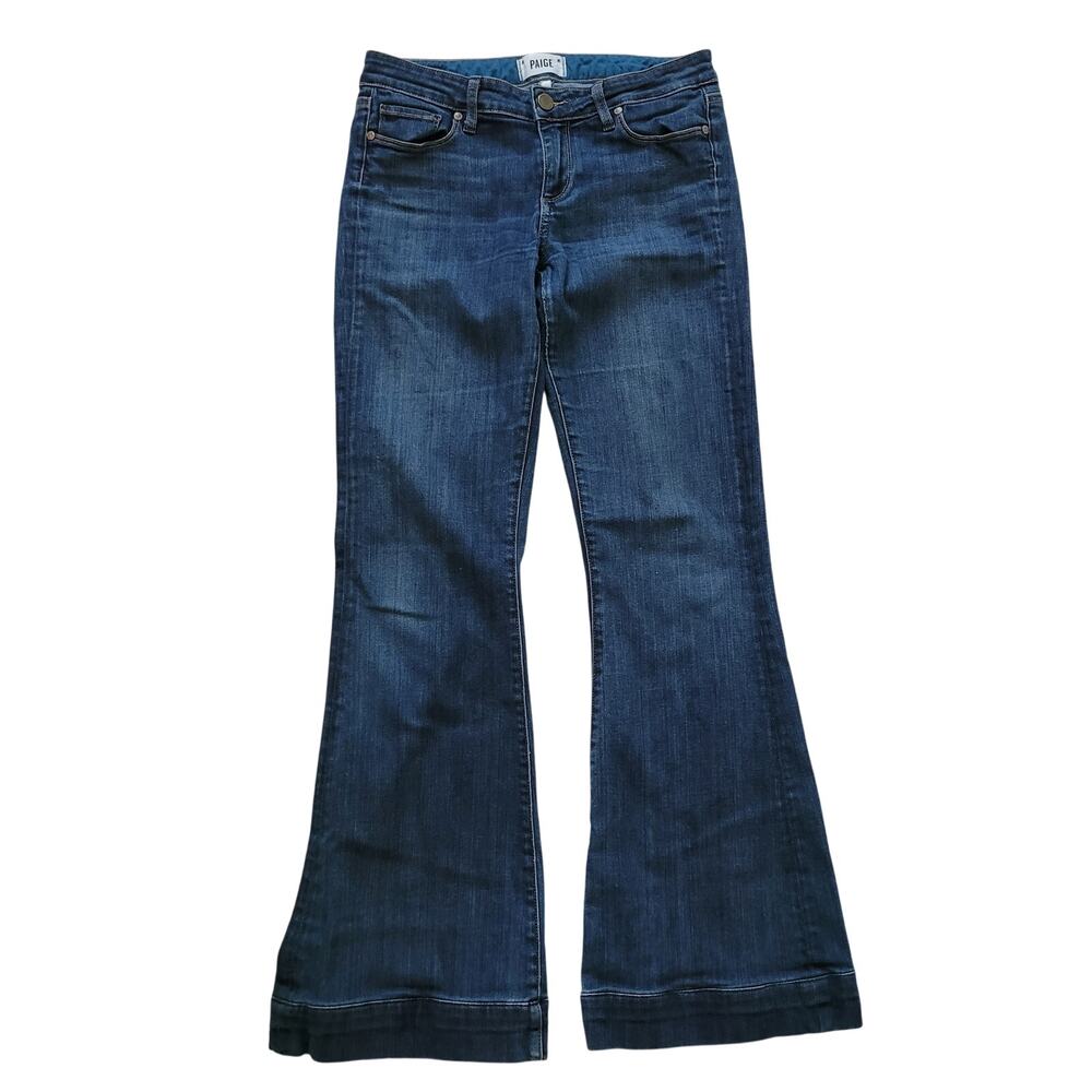 Paige Size 28 Fiona Flare Leg Jeans Medium Dark Wash Retro 70's with flaw